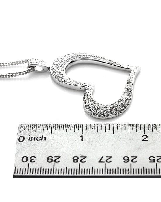 Diamond Pave Open Heart Necklace